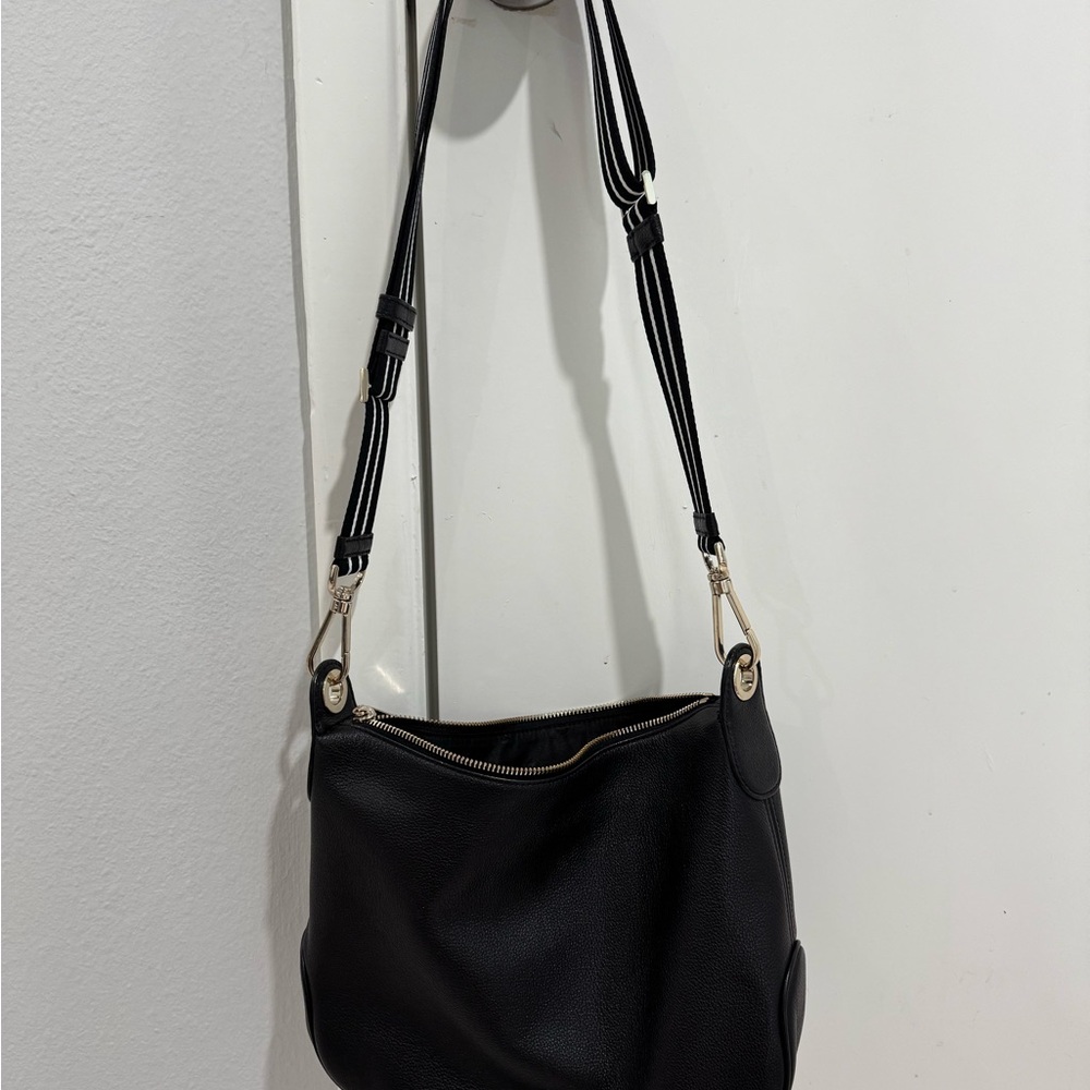 Kate Spade Black Crossbody Bag with Striped Strap - Picture 4 of 11